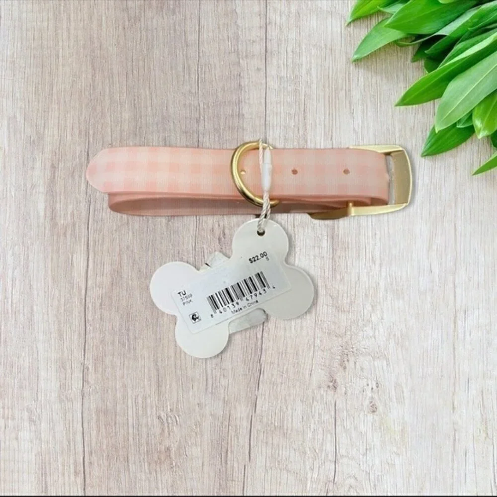 Bear & Ollie’s Pink Gingham Collar Small